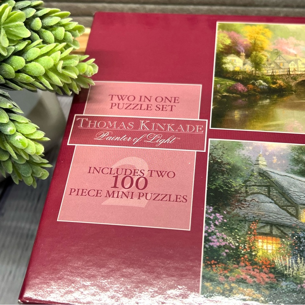 Thomas Kinkade 2 in 1 - 100 piece ea. mini puzzle-NEW in box-Unopened - Picture 3 of 8
